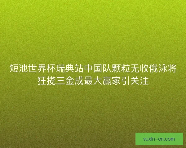 短池世界杯瑞典站中国队颗粒无收俄泳将狂揽三金成最大赢家引关注